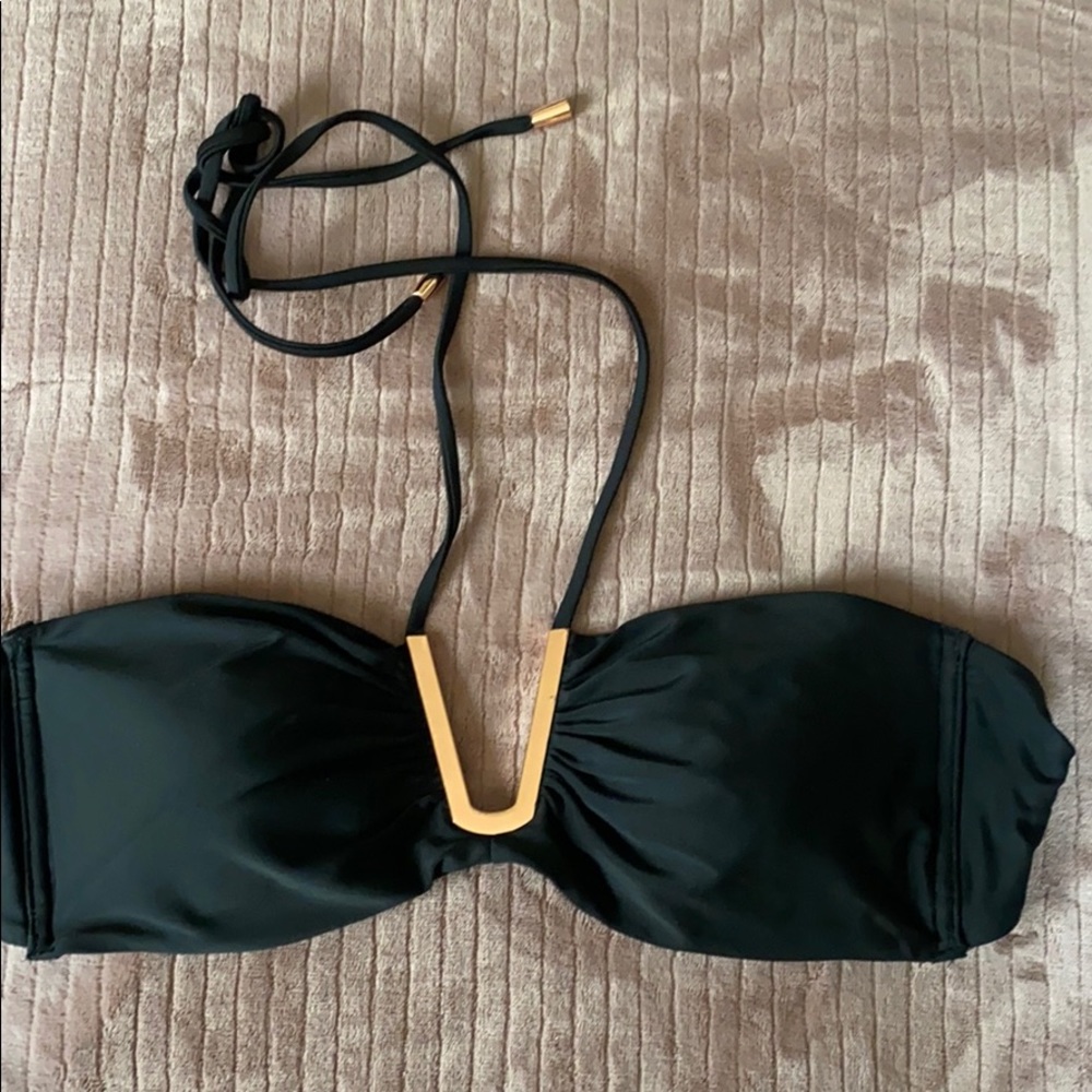 Rachel Roy Bandeau Bikini Top with Halter straps